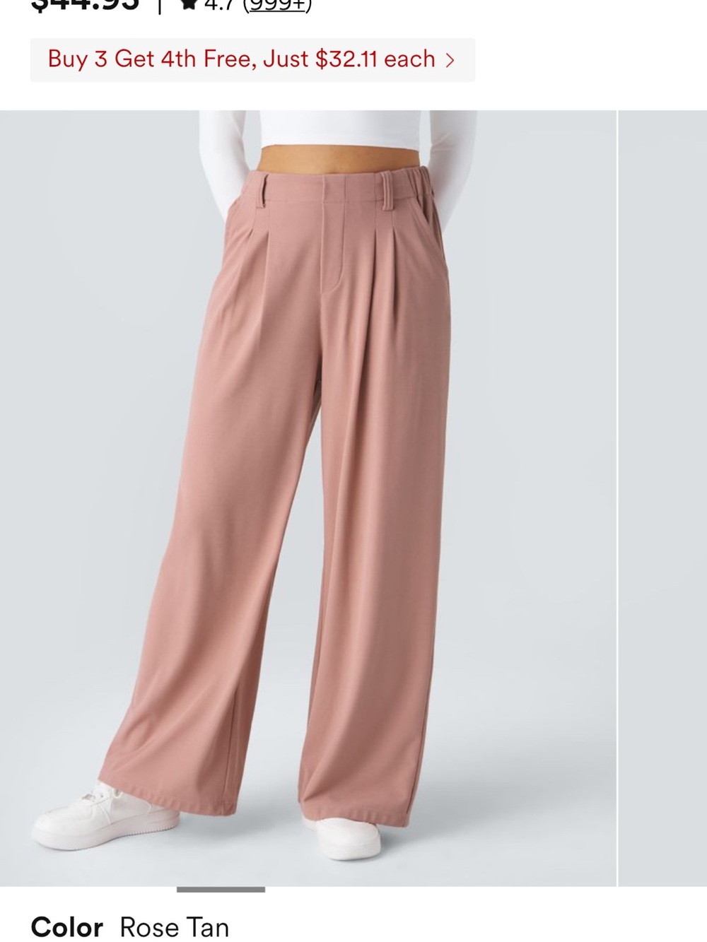 HALARA Rose Tan Wide-Leg High-Rise Pants